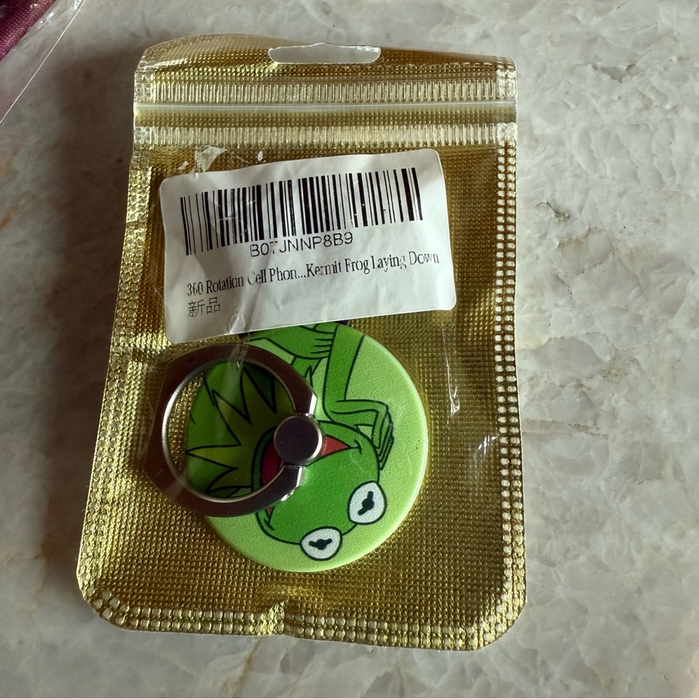 Kermit Frog 360 Rotation Phone Ring Holder - Green